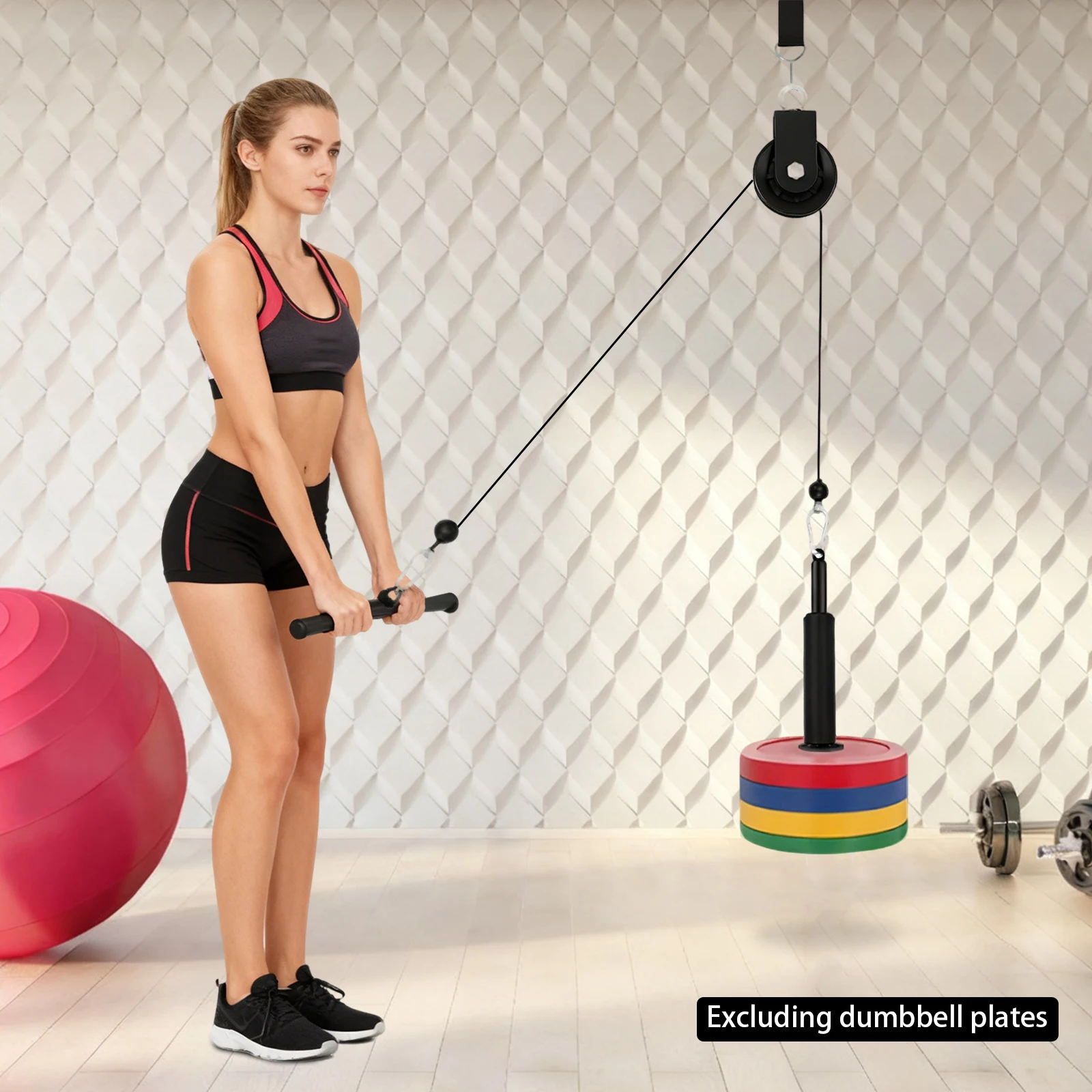 Cable Pull Fitness, Cable Lat Pull Fitness, bíceps espalda dispositivo de entrenamiento para LAT Pull Down bíceps Curl tríceps brazo entrenamiento pesar