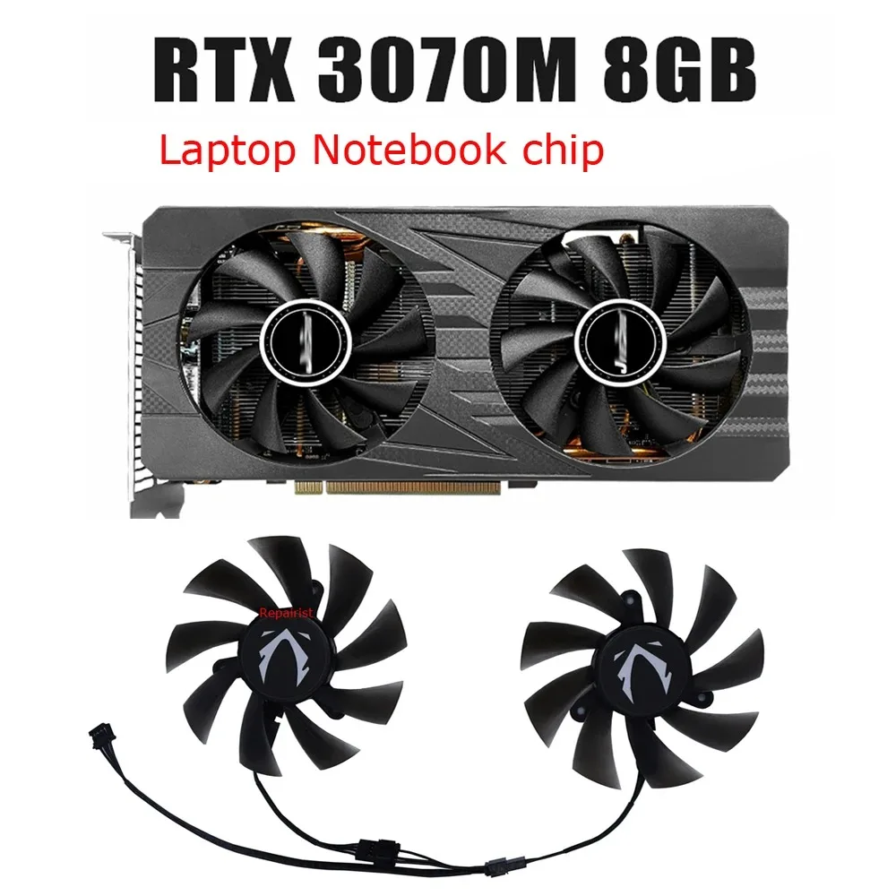 2Pcs/Set,T129215SU,FL8015 12VB,GPU Card Cooler Fan For JIESHUO Notebook RTX 3070M 3070 M 8g,For Nvidia Laptop Chip RTX3070 8G