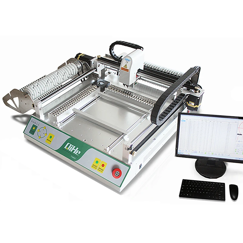 Máquina pequeña SMT LYBGACNC, máquina de recogida y colocación de escritorio, 2 cabezales con 2 cámaras, sistema Visual para línea de producción LED PCB BGA