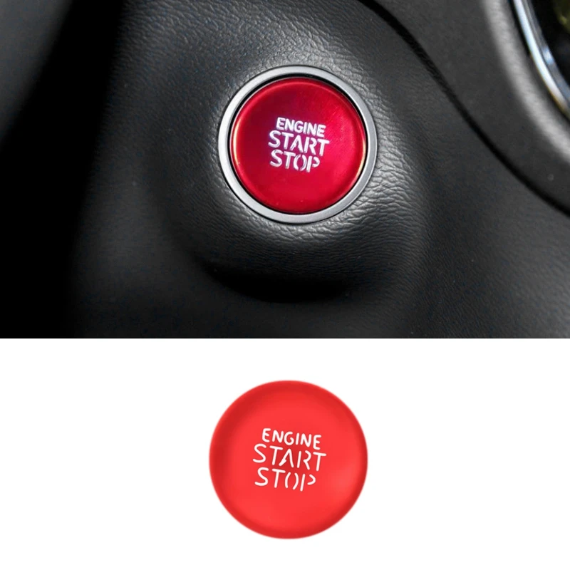 Car Engine Start-Stop Button Sticker One-Key Start Button Trim Sticker for Hyundai Tucson Elantra 2021 2022 Red