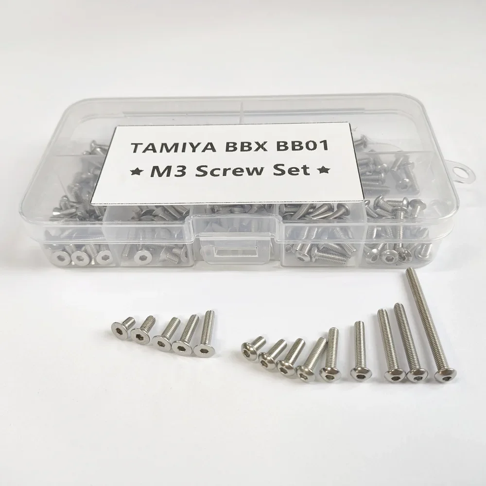 M3 Hexagon Socket Screw Flat Round Head  TAMIYA BBX BB01 Screws Set Stainless Steel for 1/10 RC Car TAMIYA BB-01