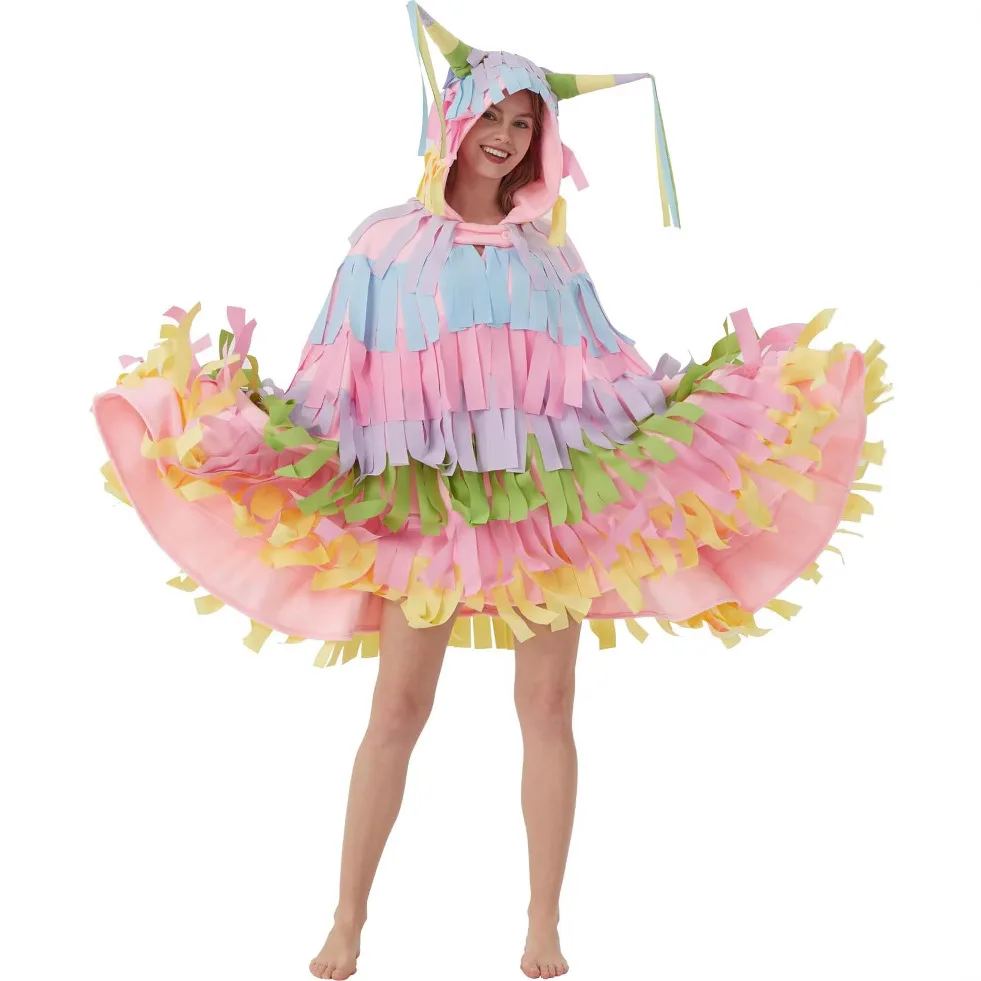 

Carnival Mexican Ribbon Festival Colored Ribbon Cloak Woman Halloween Carnival Cosplay Bird Customized Clothes