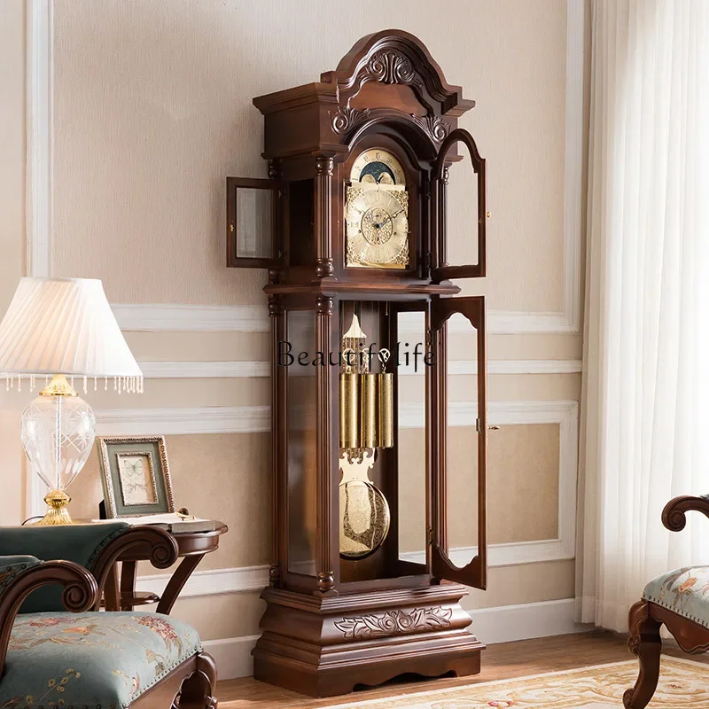 ls 04German Helmler copper movement vertical clock mechanical pendulum clock