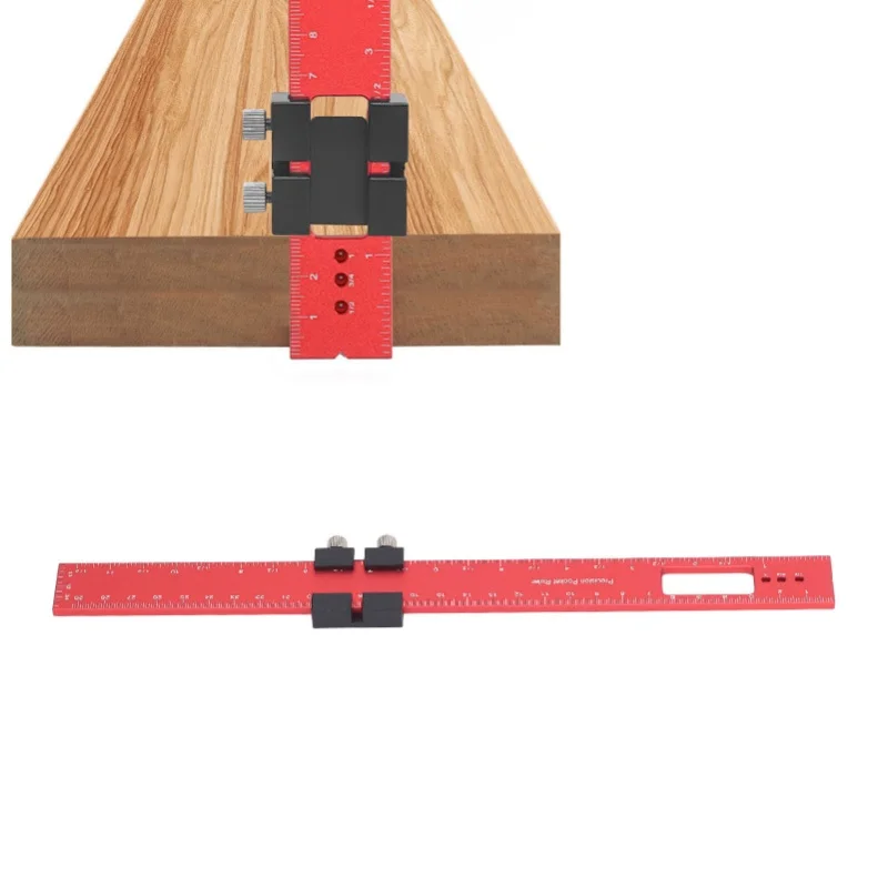 

300mm Aluminum Alloy Woodworking Scribing Ruler Pocket Slide Stop Marking Tool For Precision Woodcraft