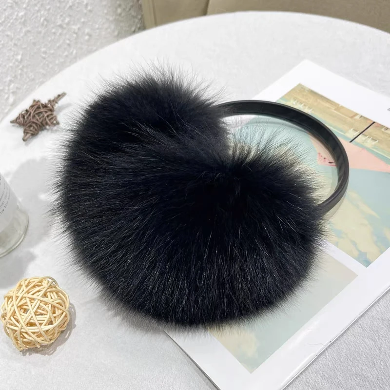 Winter Outdoor Warm Fluffy Outfits Real Fox Fur Earmuffs CX-A-73C