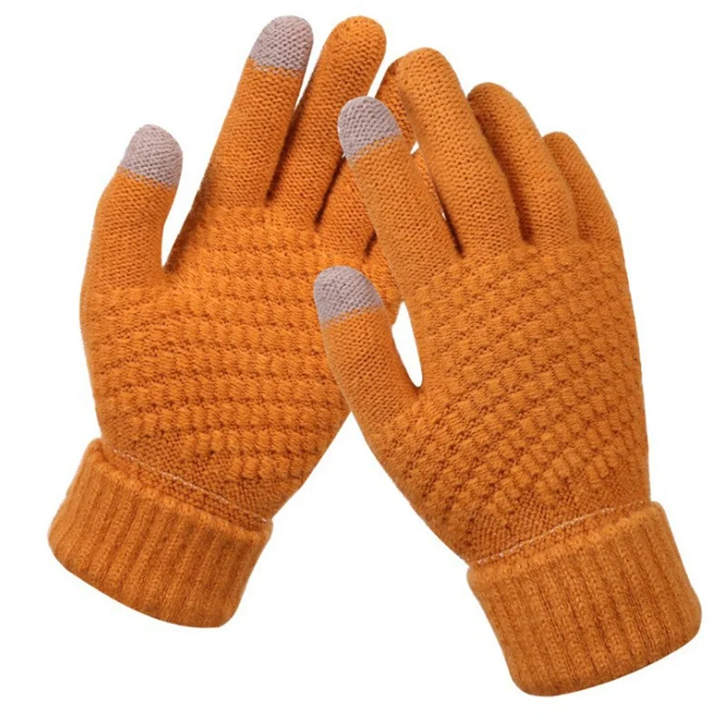 Winter touch screen gloves Cashmere thickened warm knitting outdoor cycling gloves for men and women