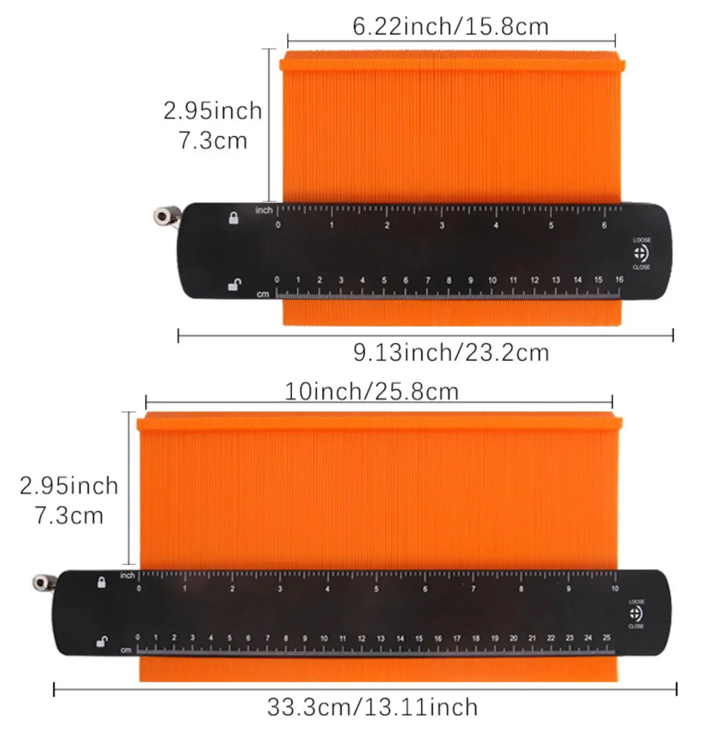 With Lock 6/10 Inch Profile Shape Copy Tool Template for Curved Shapes Wider Contour Gauge Duplicator