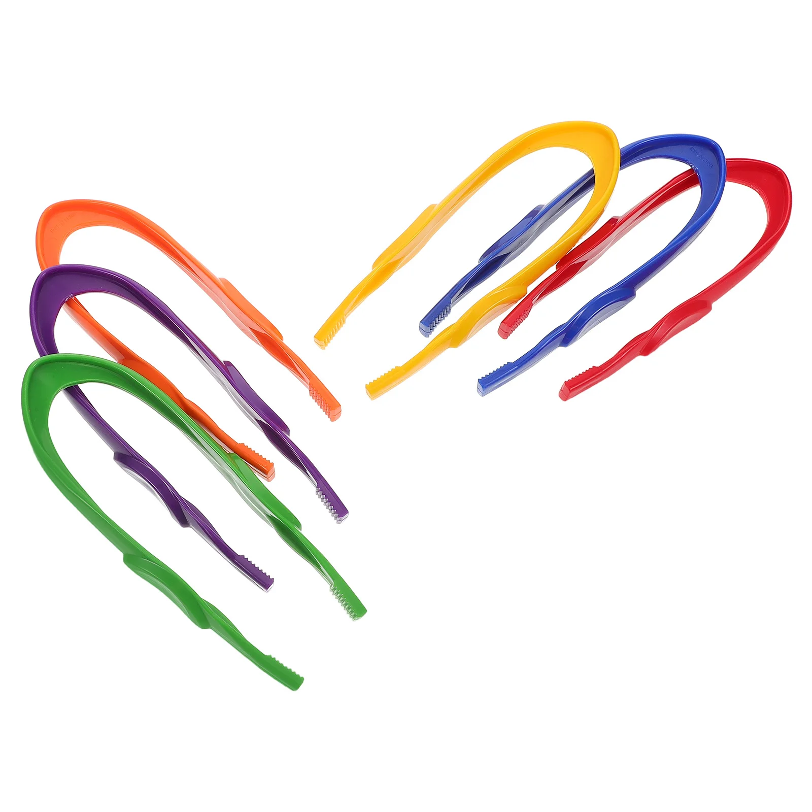 6 pçs pinças de plástico para crianças colorido ponta arredondada habilidades motoras finas desenvolvimento pré-escolar natureza observação ciência