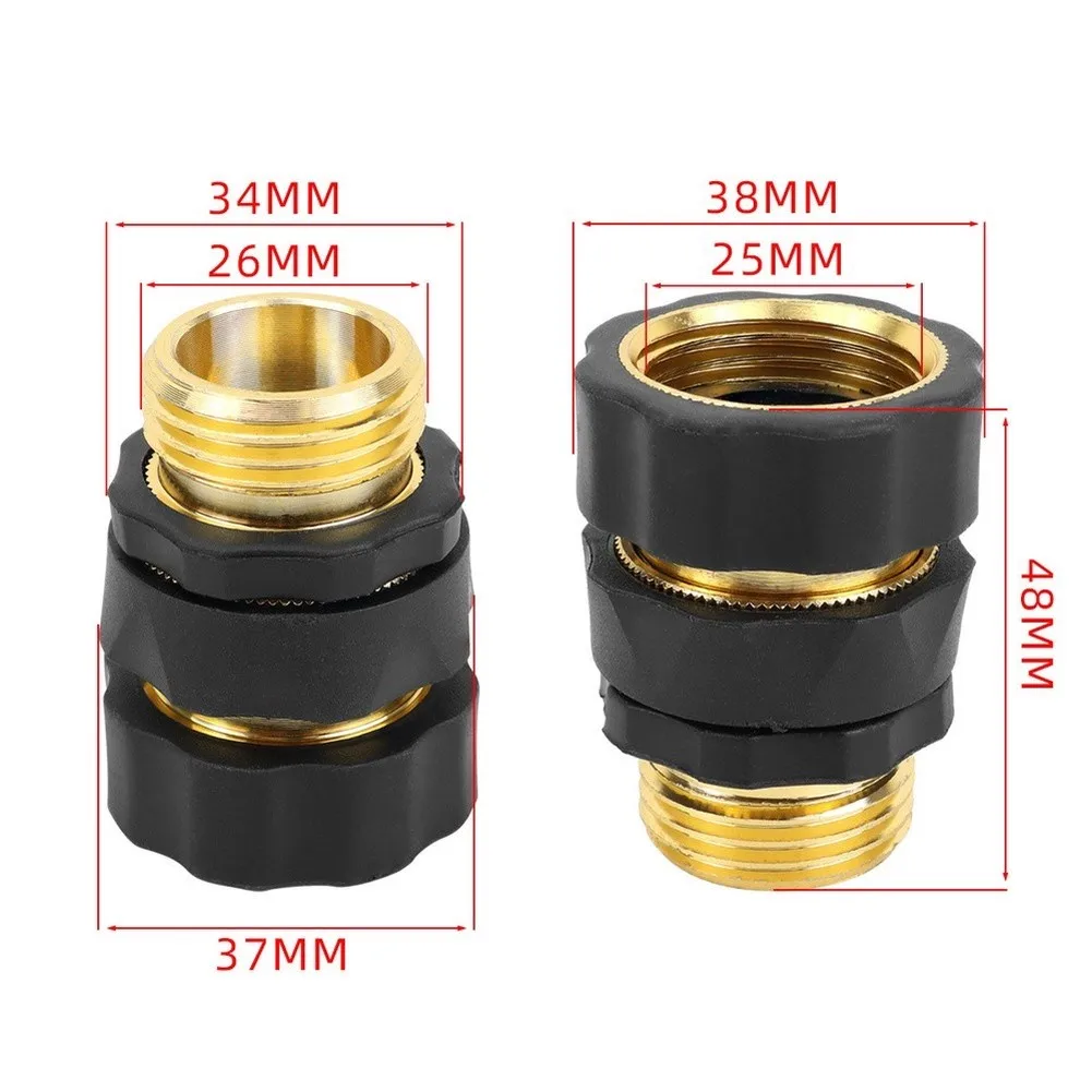 6pcs Car Washing Hose Connector 3/4inch Male/Female Quick Release Hose Connect Car Wash & Maintenance