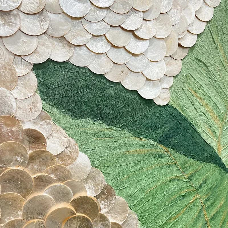 Creatividad de la pintura decorativa de conchas de estilo chino.