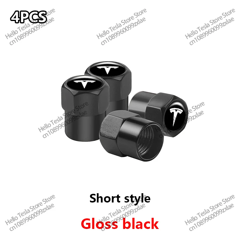 4Pcs Car Wheel Tire Valve Caps Cover Car Wheel Tire Stem Air Valve Caps for Tesla Model 3 Model S Model X