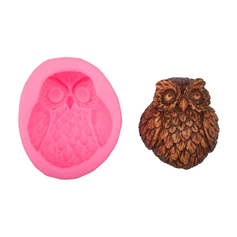 Silicone Liquid Mold Owl Handmade Soap Mould Cake Decoration Baking Tool 19-64