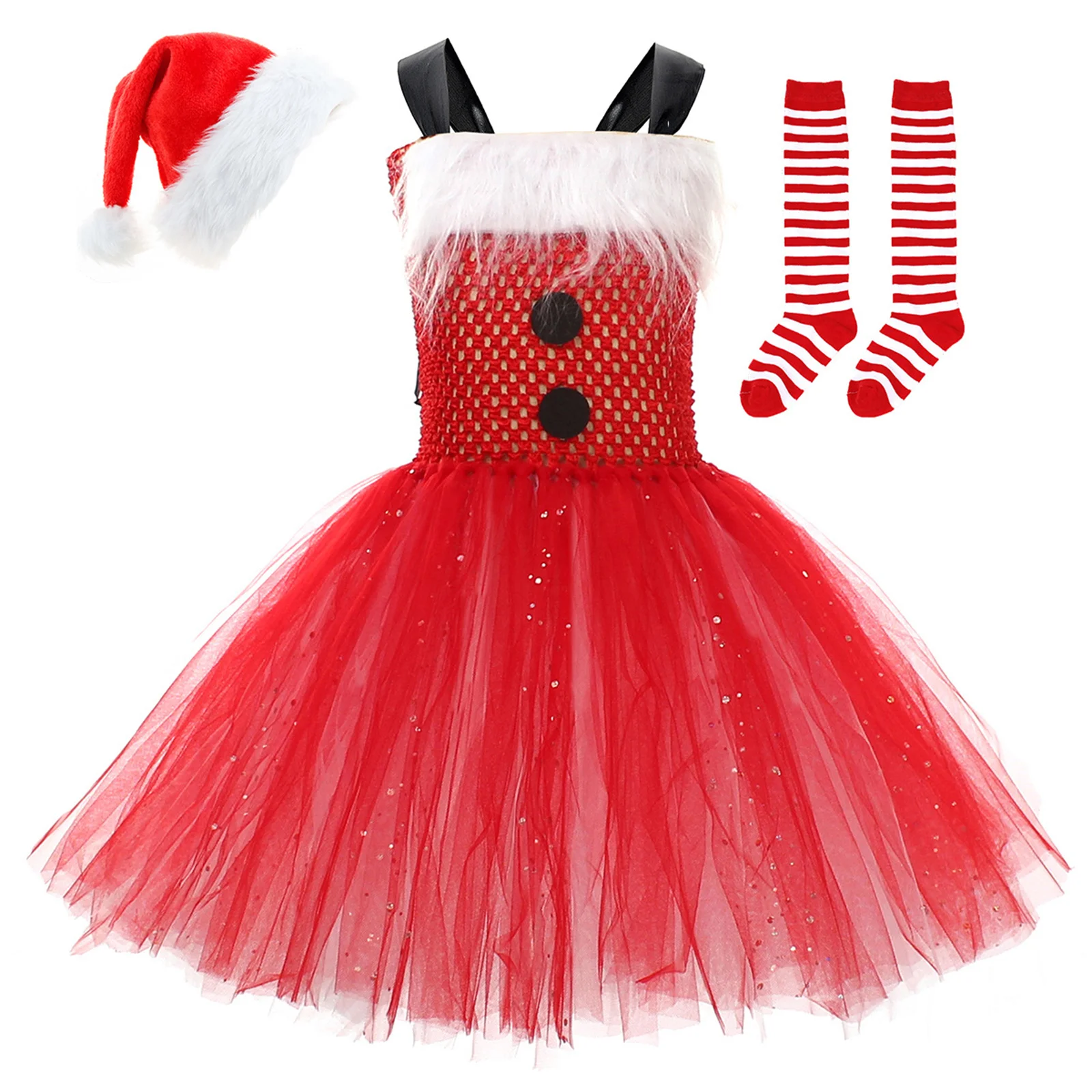 

Christmas Kids Elk Dress With Animal Headband Fluffy Skirt Princess Dresses Girl Christmas Ball Tutu Dress Halloween Dress