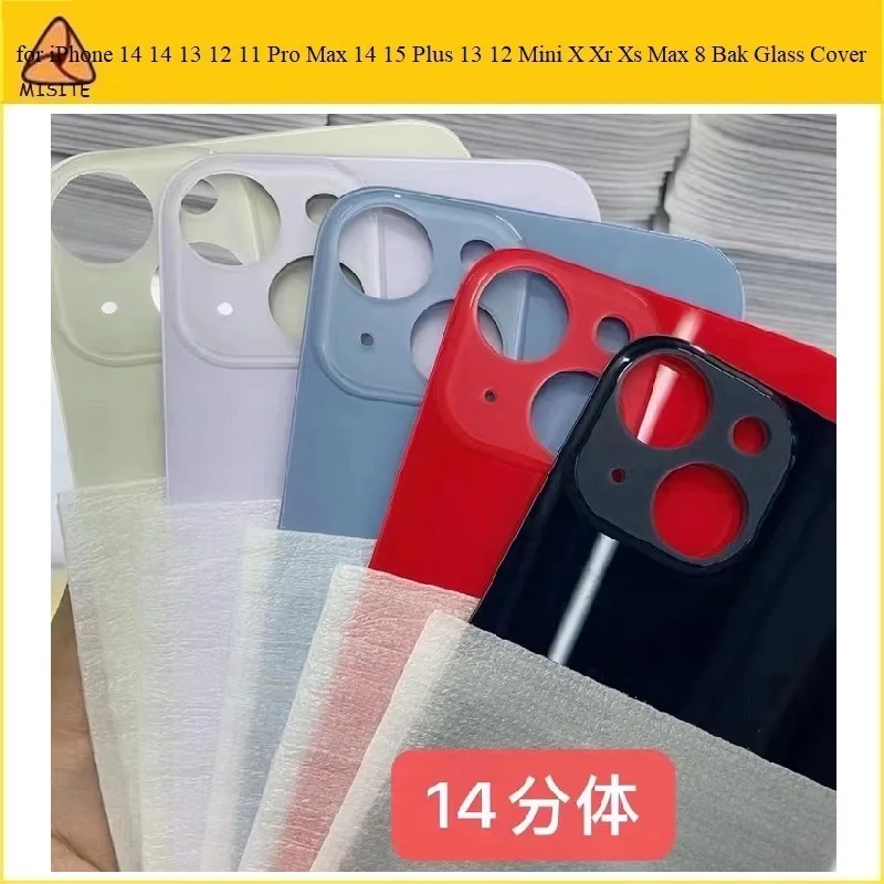 10Pcs Big Hole Rear Door Housing Back Glass Replacement Parts For iPhone 15 14 13 12 11 Pro Max 14 15 Plus 13 12 Mini Backcover