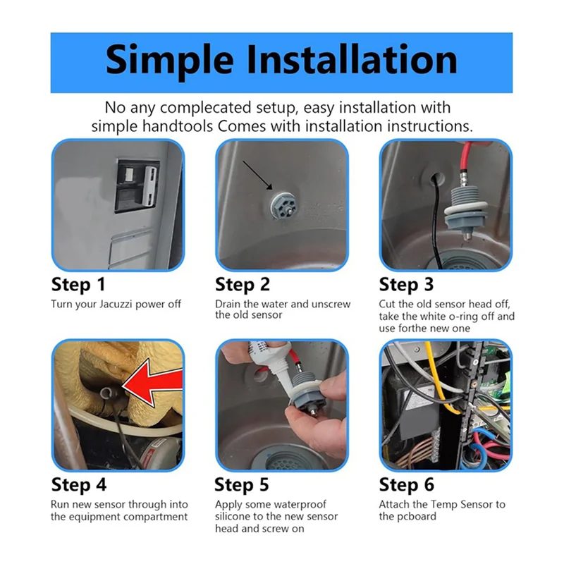 

Датчик температуры NALFI-2X для спа-салона для гидромассажных ванн, датчик температуры, аксессуары для открытого бассейна 6600-167