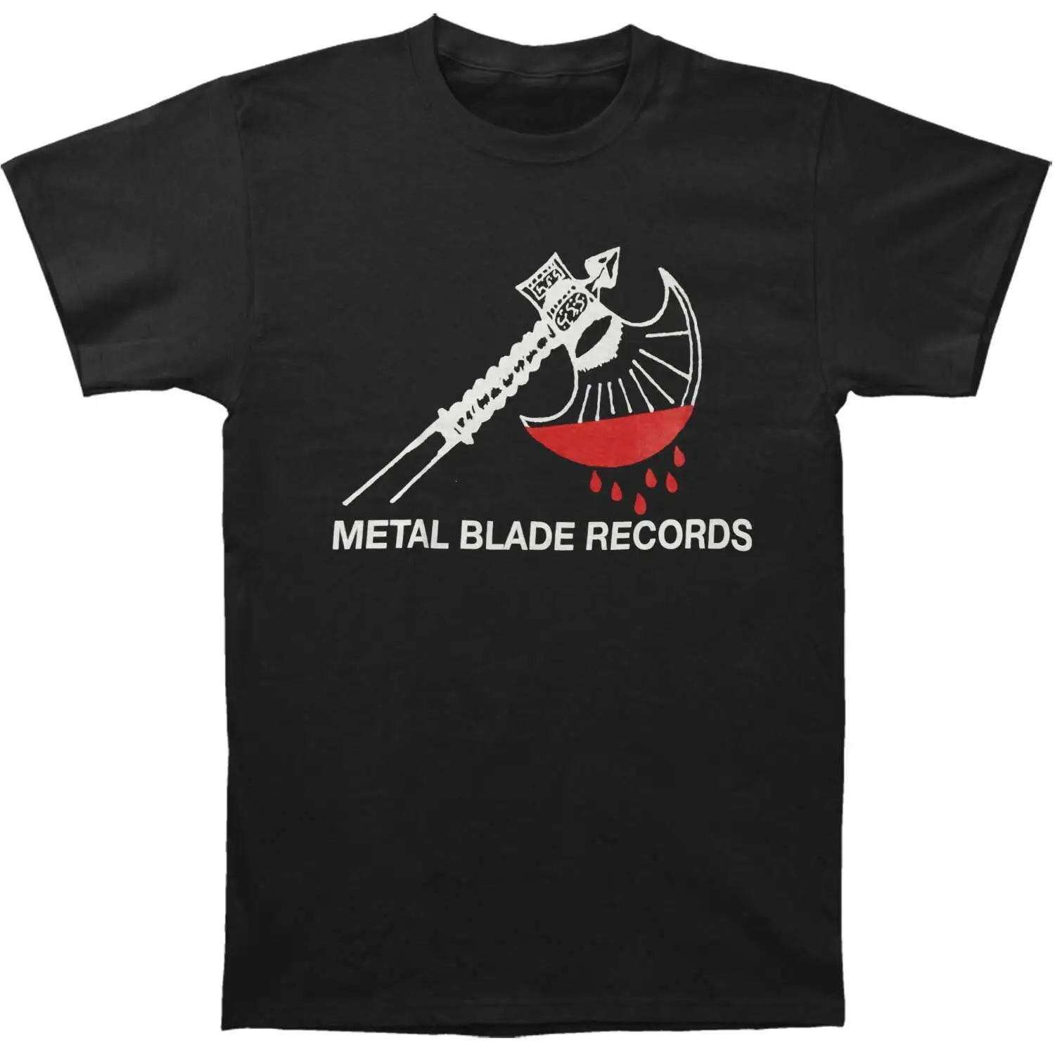 Men'S Metal Blade Records Axe Logo T Shirt Medium Black