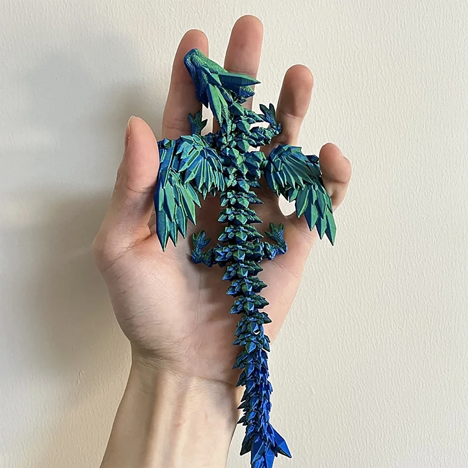 3D Printed Dragon Crystal Flying Dragon Ornament Movable Wing Dragons Landscape Decoration Ornaments Dragon Egg Toys for Kids