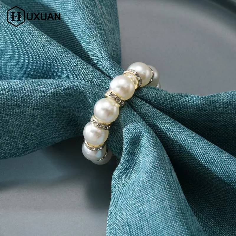 Pearl and Gold Beaded Napkin Ring for Luxurious Table Setup at Events