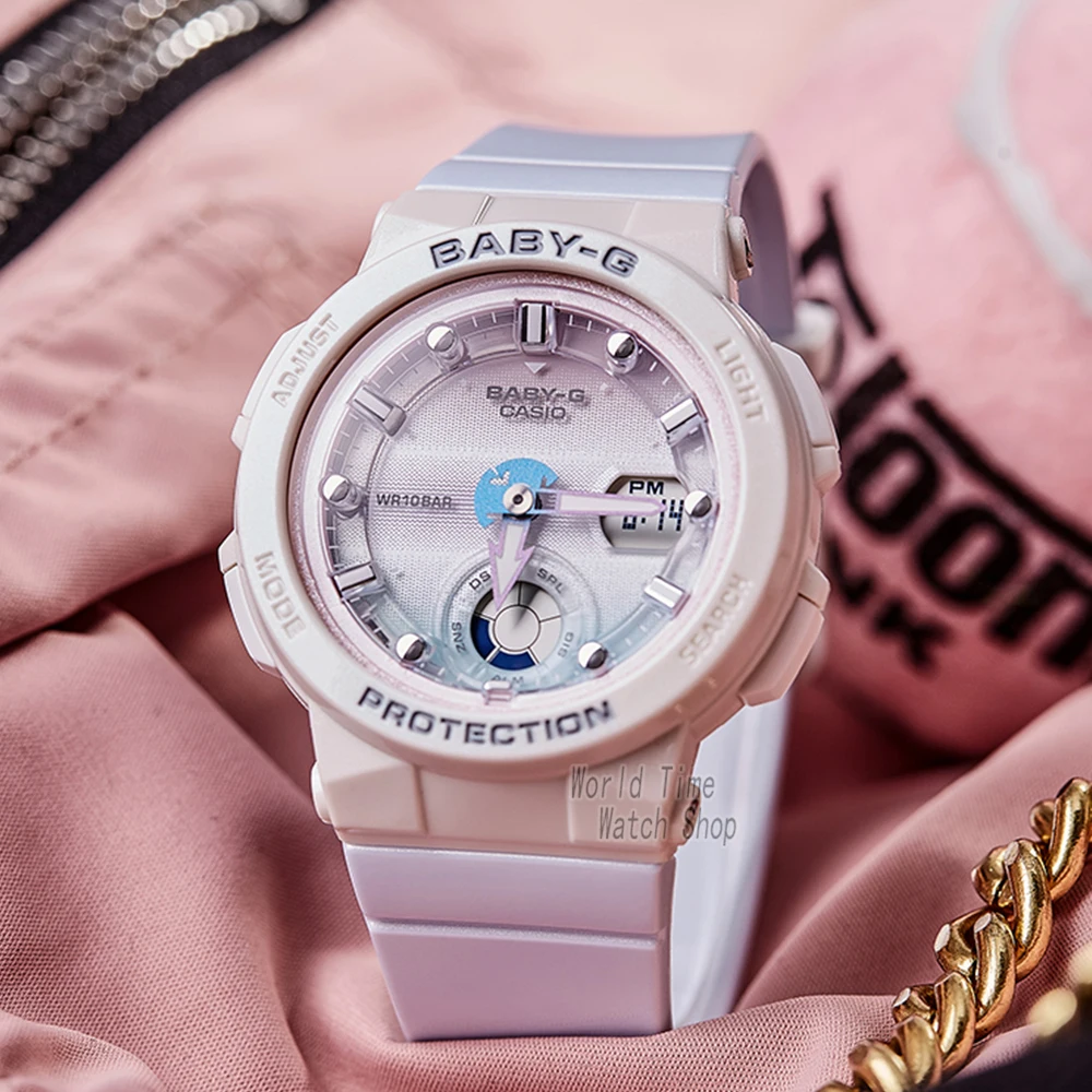 Casio-Conjunto de relojes de marca de lujo para mujer, Relojes LED digitales a la moda, de cuarzo, deportivos, resistentes al agua hasta 100m