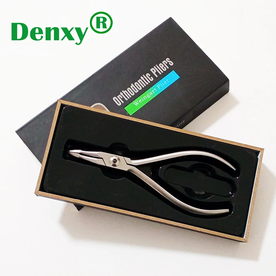 Denxy 1pc Orthodontic Weingart Plier Stable Clamping of Ortho Archwires and End Bending Dental Cutting Forcepts