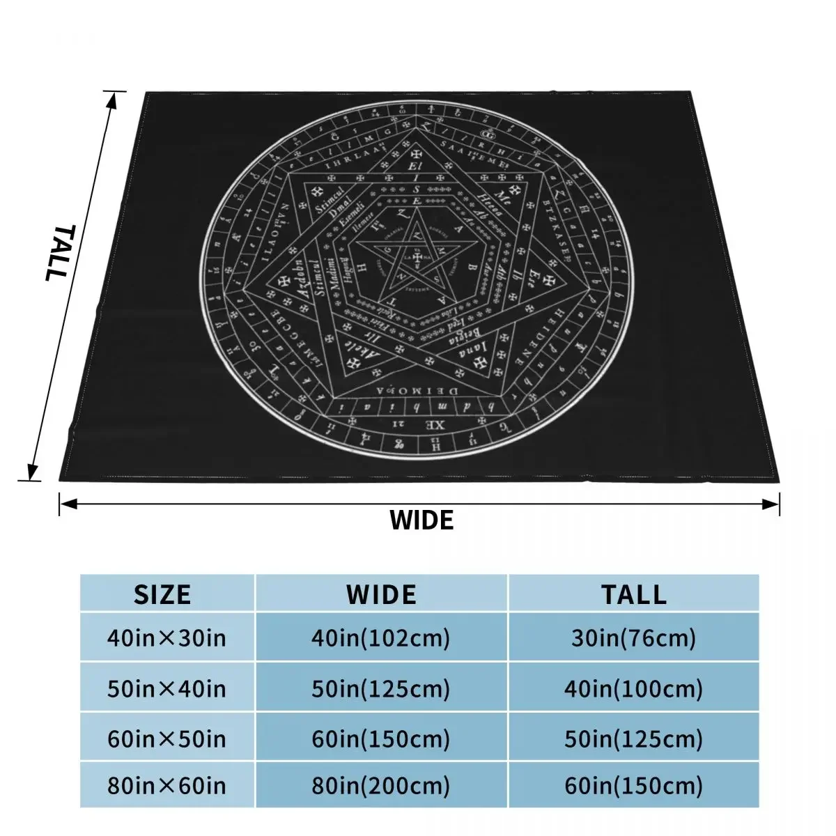 Sigillum Dei Aemeth Occult Pagan Sigil Throw Blanket Plush Winter beds wednesday Blankets