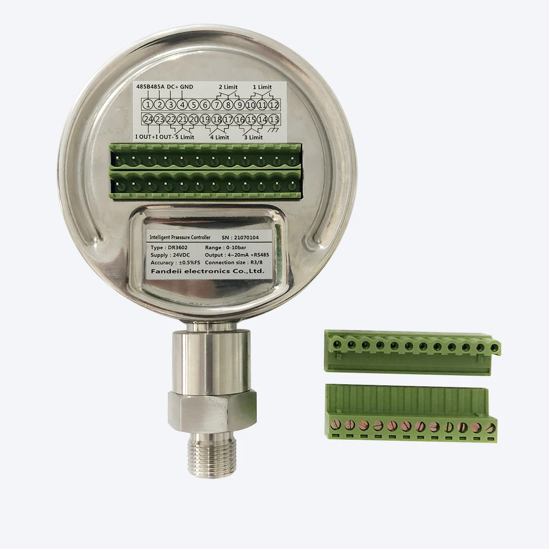 FANDESENSOR 5 Relay Pressure Controller with Display 0-100Mpa DC24V Power Supply Pressure Sensors
