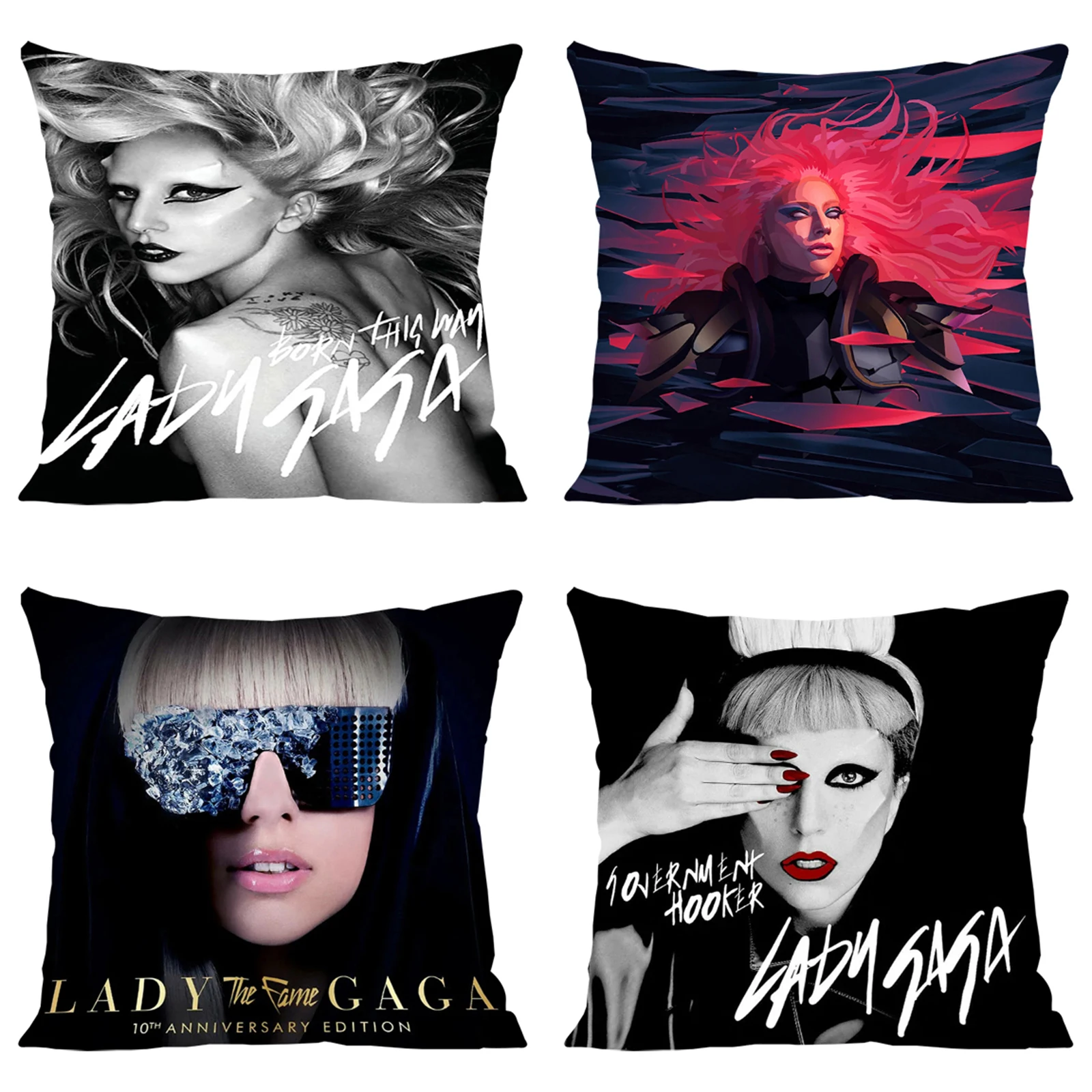 

Cushion Covers for Decorative Cushions L-Lady Gaga Pillow Cover 45x45 Bed Pillowcases Aesthetic Room Decoration Pillowcase 40x40