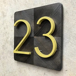 125mm Floating House Number Outdoor 5 inch Golden Zinc Alloy Letter Apartment Door Numbers Mailbox Address Sign #0-9 With Screws