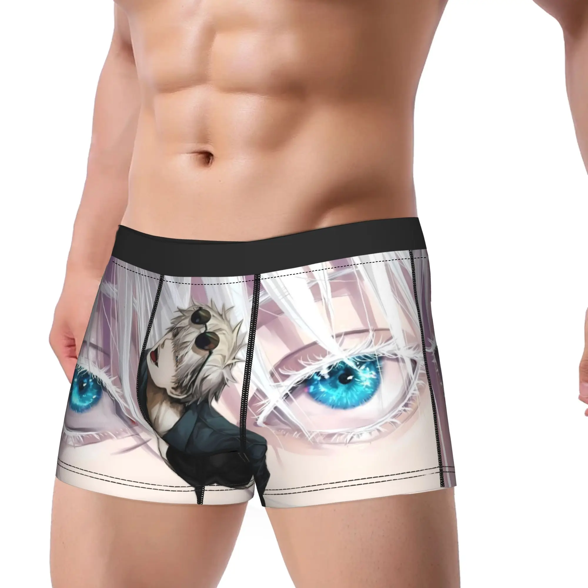 Satoru Gojo Group Comic Panel Boxer Shorts Jujutsus Kaisens 3D Pouch Underwear Quality Boxer Brief Man Underpants Large Size