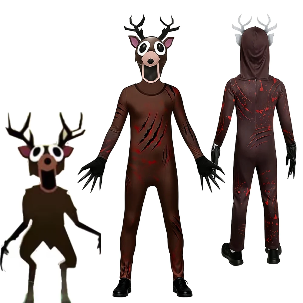 Хэллоуин 99-ночей в лесу, косплей костюм оленя для детей, Fnaf, одежда на Хэллоуин, кошмар, олень, рождественские подарки для мальчиков и девочек