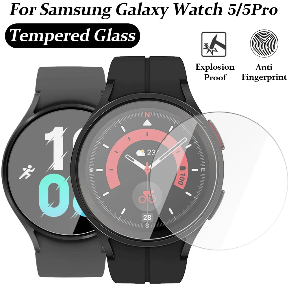 

2PCS Tempered Glass Watch For Samsung Galaxy Watch 5 4 40mm 44mm SmartWatch Screen Protector Film For Samsung Watch5 Pro 45mm