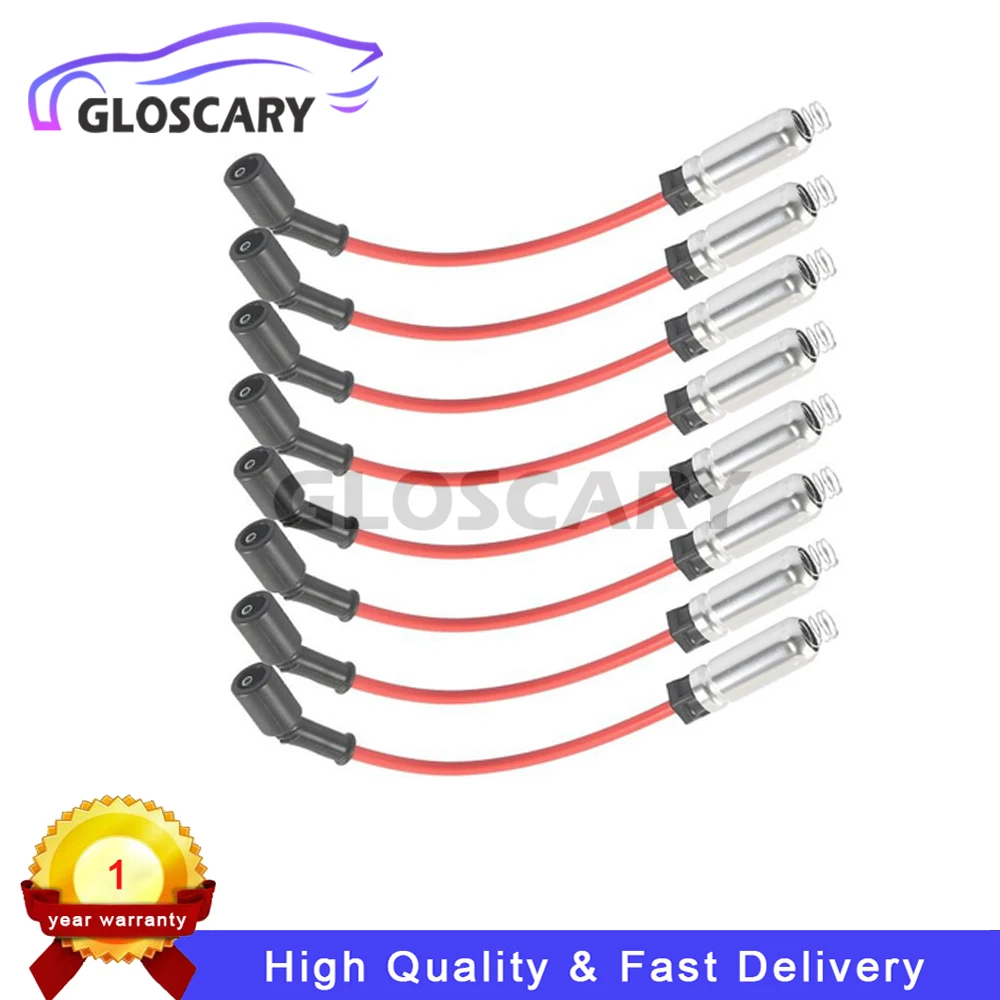 Juego de cables de encendido de bujía de alto rendimiento, 8 Uds., para Chevy Silverado Tahoe Suburban GMC Sierra Yukon Cadillac Escalade 9748HH