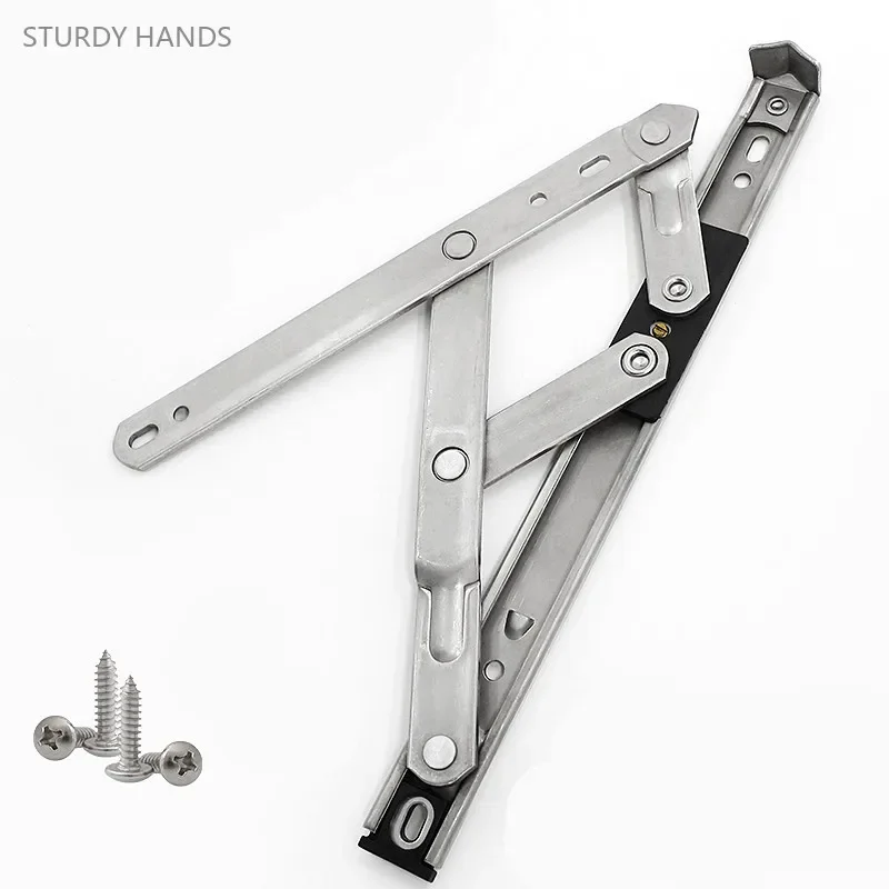 Thickened 304 Stainless Steel Four-link Slide Stay Flat Open Doors and Windows Stay Push Pull Window Strut Bracket Door Hinge