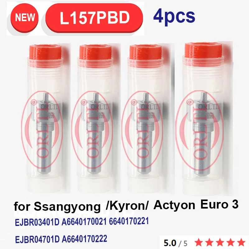 

4PCS A6640170021 6640170221 A6640170222 Commmon Rail Nozzle L157PBD L157PRD For SSANGYONG Actyon Kyron EJBR04701D EJBR03401D