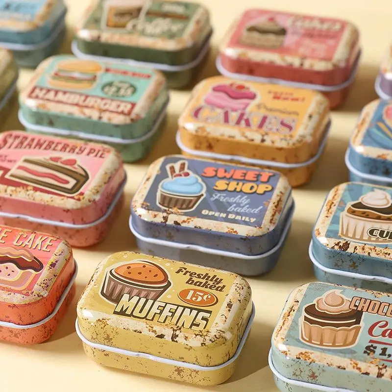Travel-Friendly Mini Iron Storage Box with Flip Cover Ideal for Easy Organization of Candy and Pills