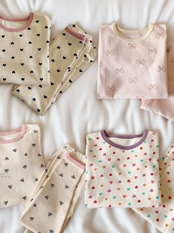 

Детский термокомплект: теплые брюки и кофта с круглым вырезом, двухсоставный костюм для мальчиков и девочек, домашняя одежда, теплый комплект