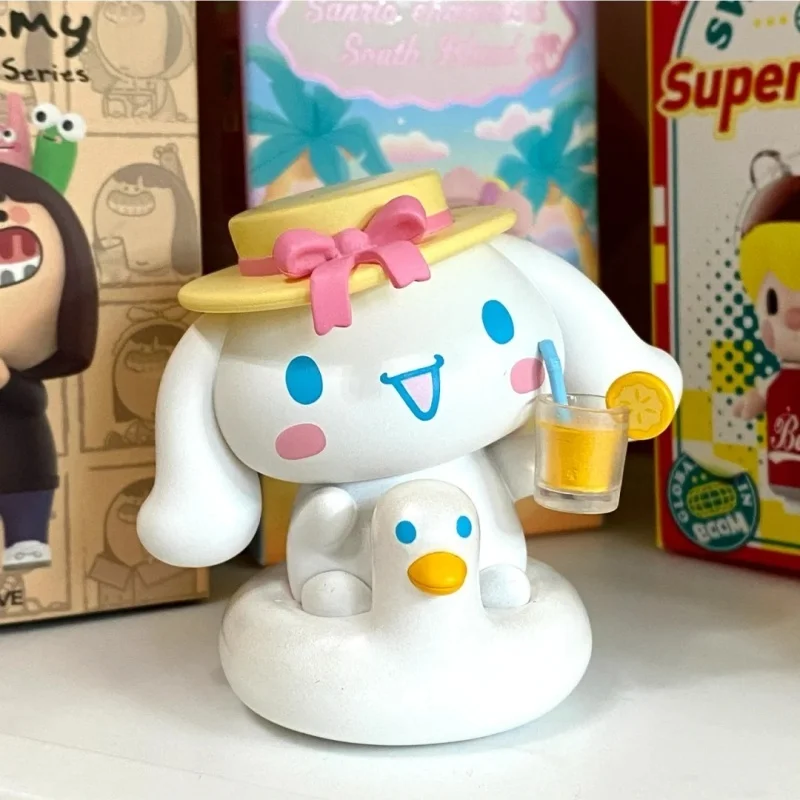 Sanrio กล่องตาบอด Hello Kitty Cinnamoroll ชุดเกาะขนาดเล็ก Kawaii ของเล่นโมเดลตุ๊กตาน่ารักของสะสมของขวัญกล่องลึกลับ