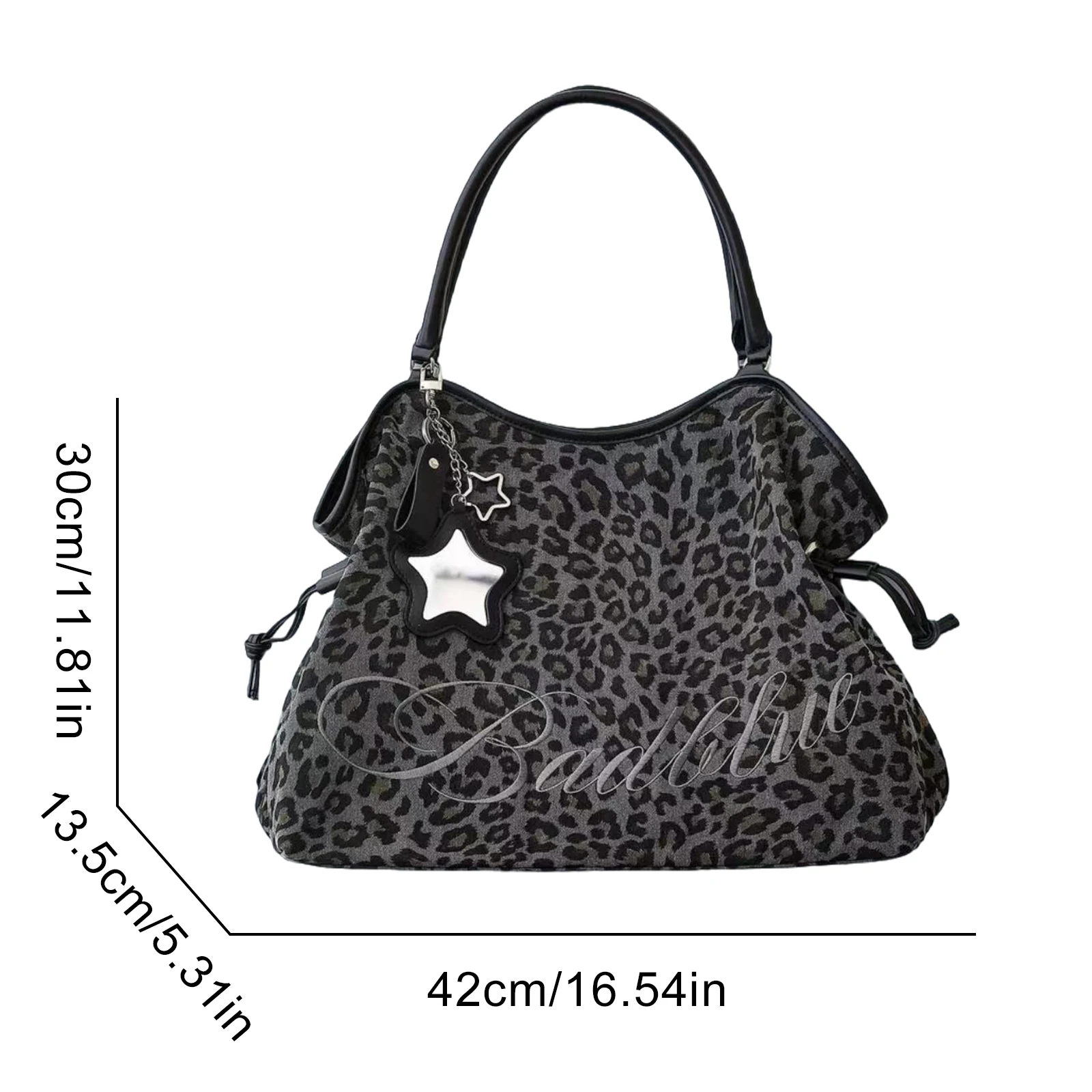 

Women Girls Leopard Print Underarm Shoulder Bag for Work Daily Use(Black)