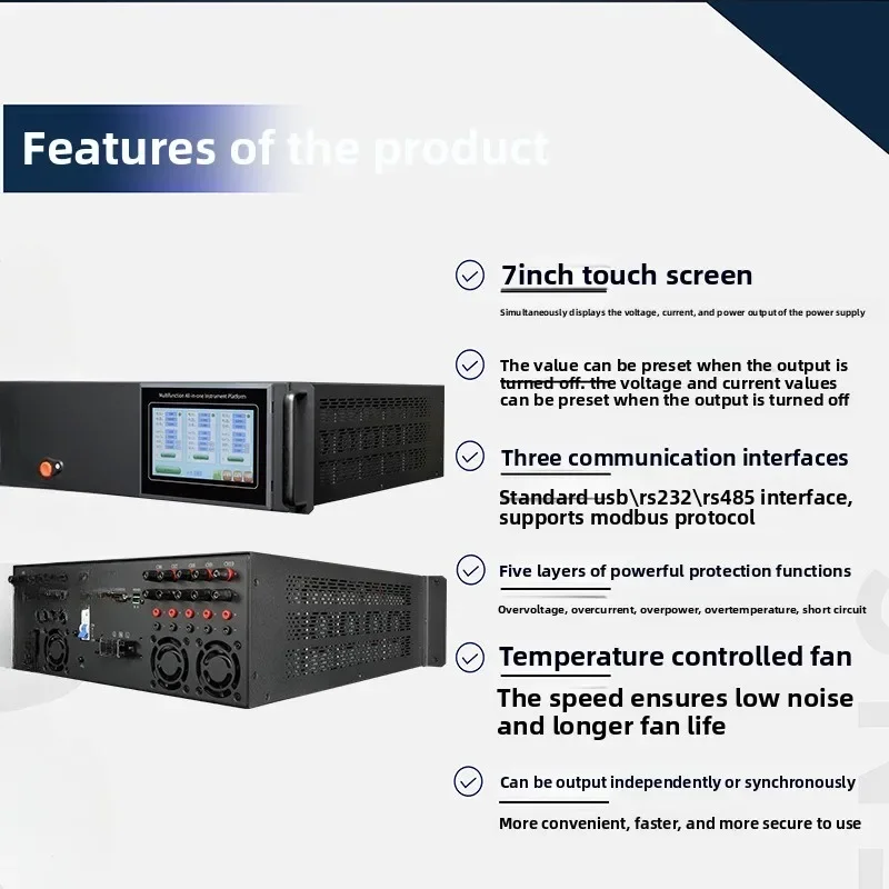 Multi-channel adjustable DC regulated power supply Maintenance test Aging ten-channel programmable touch screen programmable