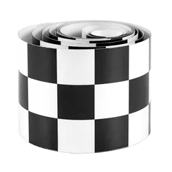 Checkered Decal Tape for Car, Motorcycle and Bike Tank Sticker, Black and White, 3 in