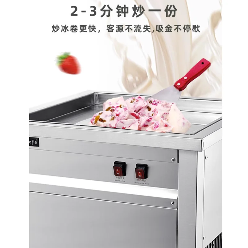 

Commercial Fried Ice Cream Roll Machine Single Pan Rolled Ice Cream Machine Thailand Ice Cream Roll Machine