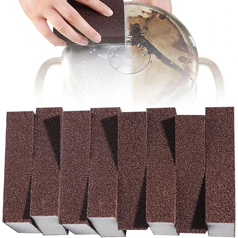 7 adet Sihirli Sünger Silgi Yağ Dumanı Temizleme Bezi Carborundum Pas Temizleme Fırçası Kireç Çözücü Temiz Ovmak Pot Mutfak için