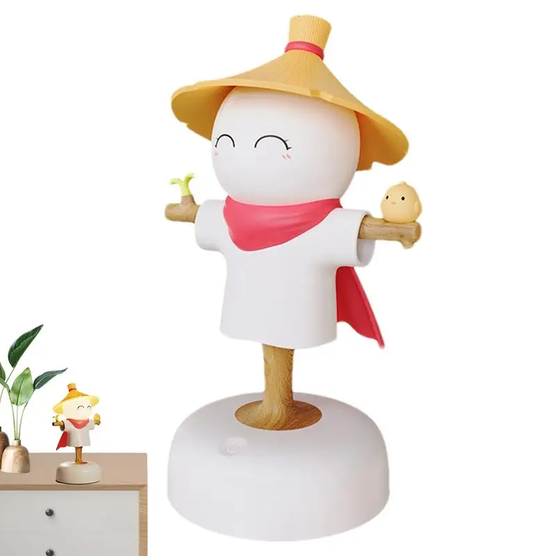 

Nursery Night Lamp For Breastfeeding Small Silicone Squishy Lamp In Scarecrow Shape 1200mAh USB Rechargeable Kids Room Bedside