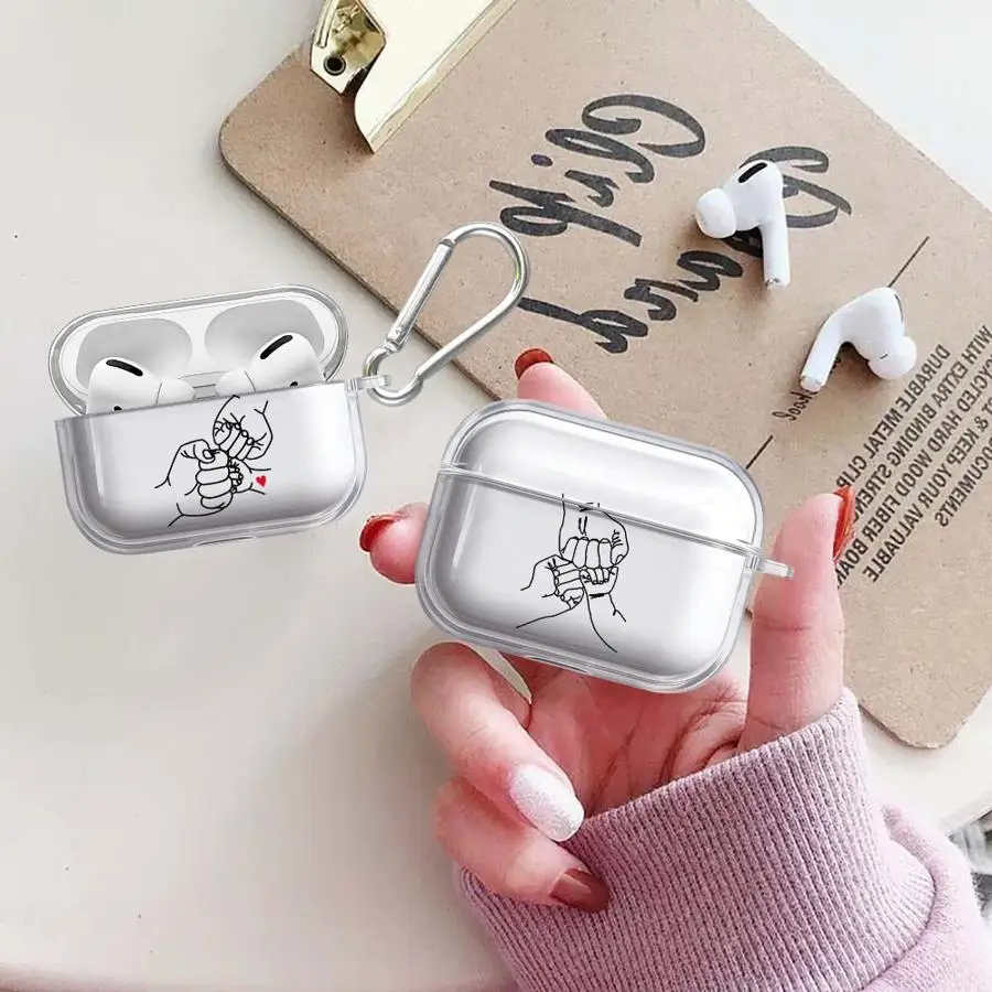 

A Family Three With Lines Case For Airpods Pro 1 Pro2 Pro3 2 3 4 Clear Earphone Cases Cover