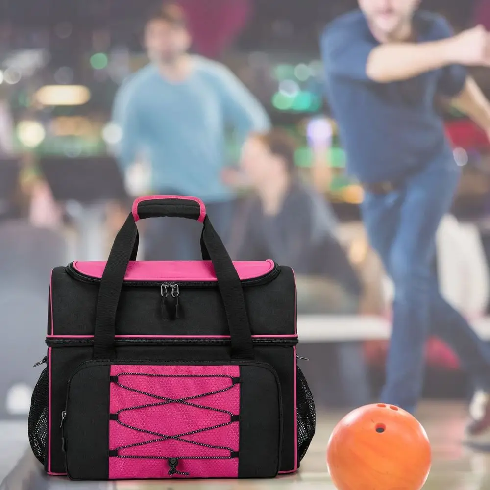 Premium Sport Bowling Bag Double Ball Tote With Shoe Storage Case Large Capacity Lightweight Oxford Backpack Accessory