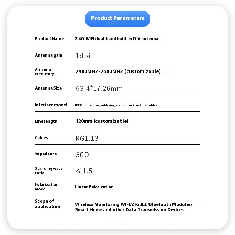 50 قطعة هاتف WiFi 4G ثنائي النطاق مع وحدة FPC مدمجة لوحة ناعمة لهوائي IPEX الاستقطاب العمودي في المخزون الاتصالات