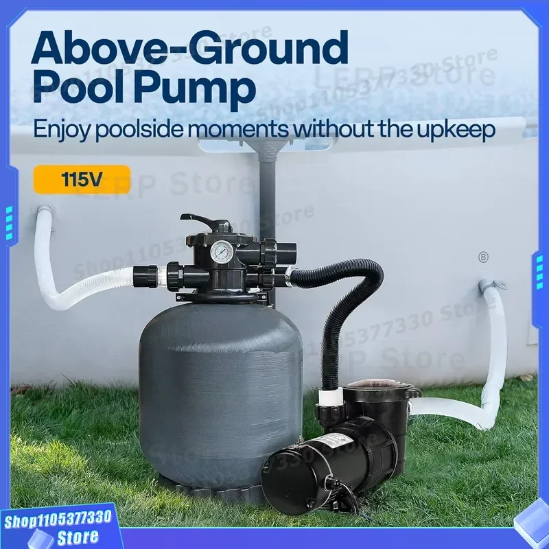 1.5HP Above Ground Swimming Pool Pump 5400GPH Energy Saving Water Filter with Basket 115V Upgraded Stainless Steel Motor