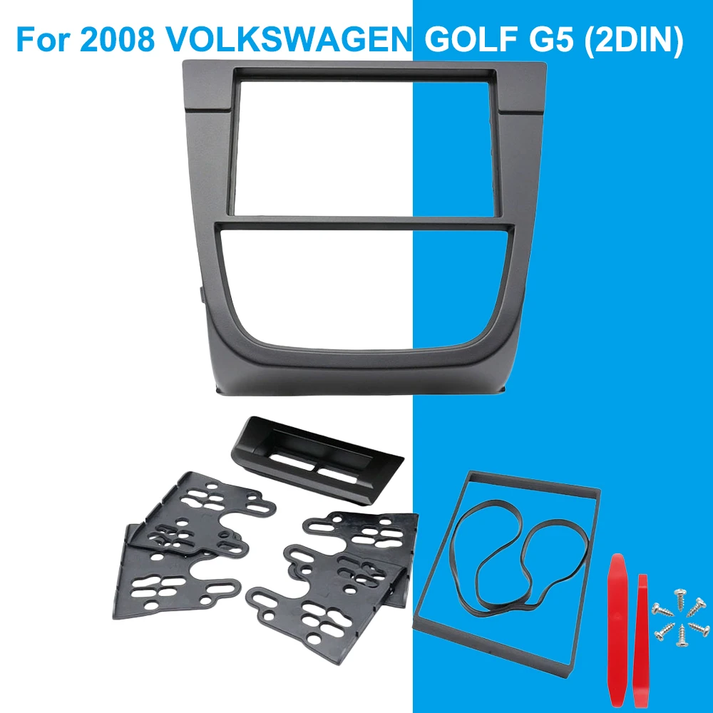 

Dashboard Trim Panel Kit 2DIN for 2008 Volkswagen Golf 5 G5 Center Console Frame Mount Installation