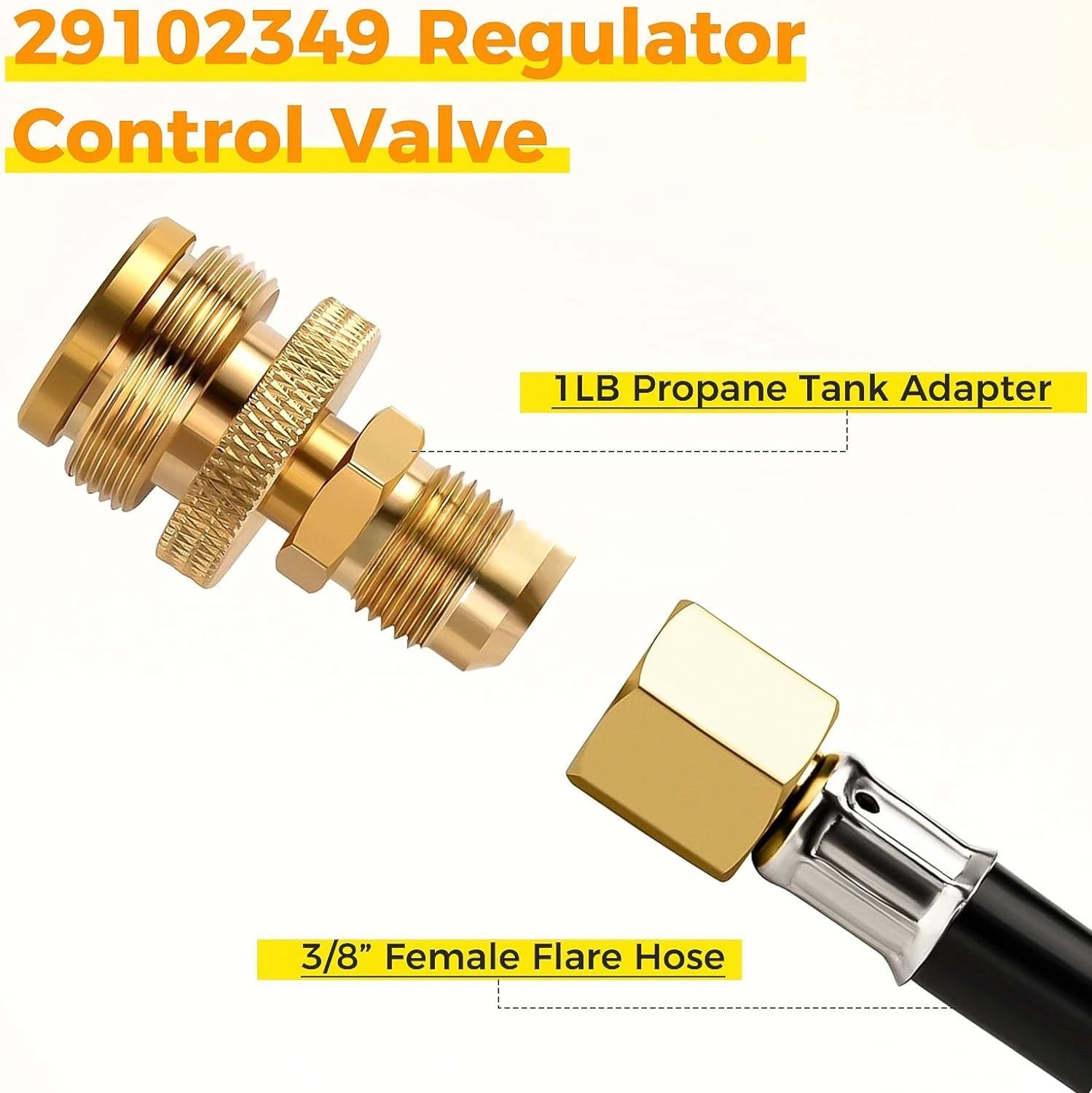 Grill BBQ Tru-Infrared Regulator Valve with 1LB Adapter for CharBroil Grill2Go 2012, Recent Old Model 29103224A and New 29102349