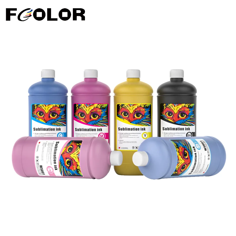 Fcolor 1000ML atrament sublimacyjny tusz termotransferowy do 7700 Epson 7800 7880 7900 9800 9900 DX4 DX5 DX6 szklana tkanina kubek do drukarki